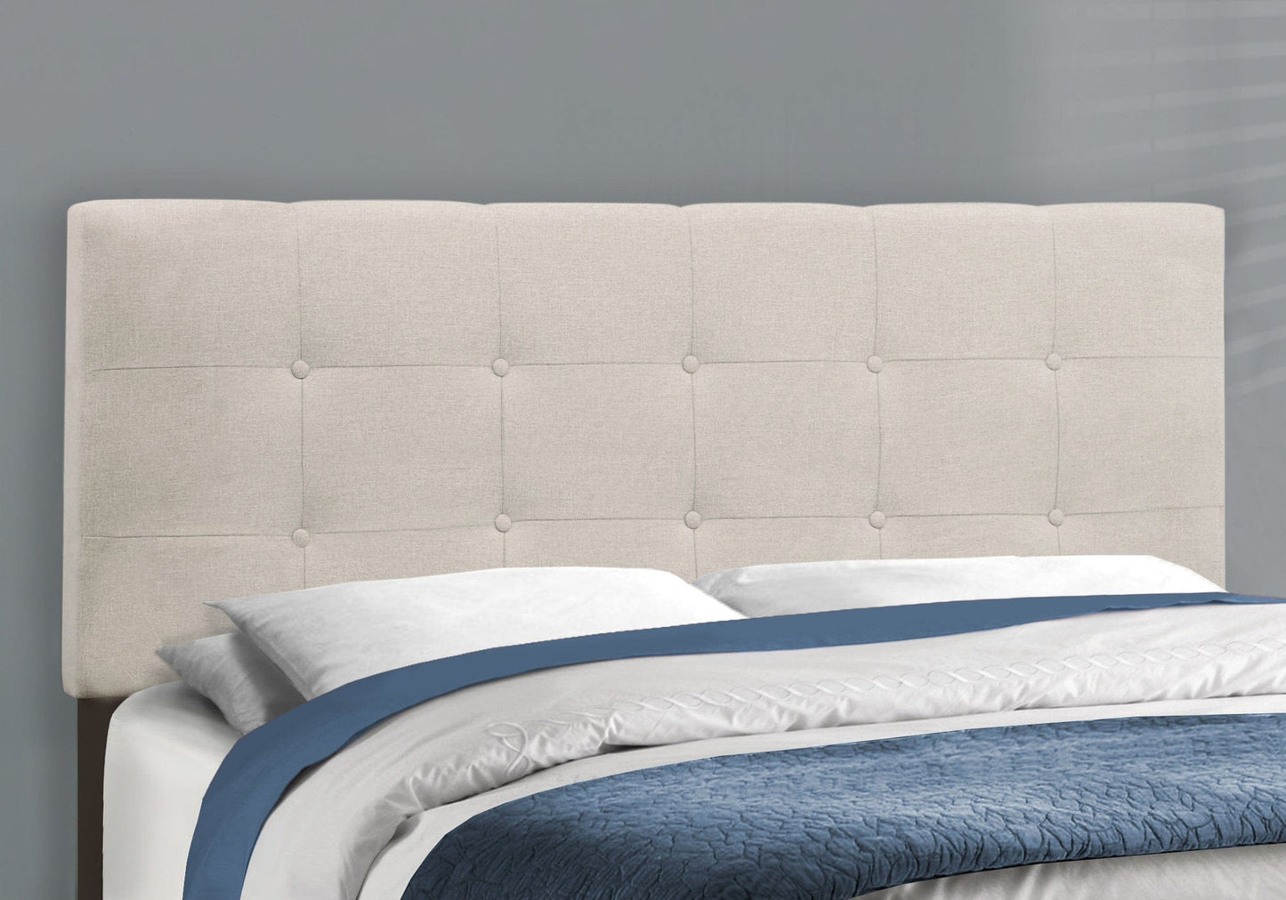 64.25" X 85.25" X 45" Beige Linen - Queen Size Bed - Homeroots - Flyclothing LLC