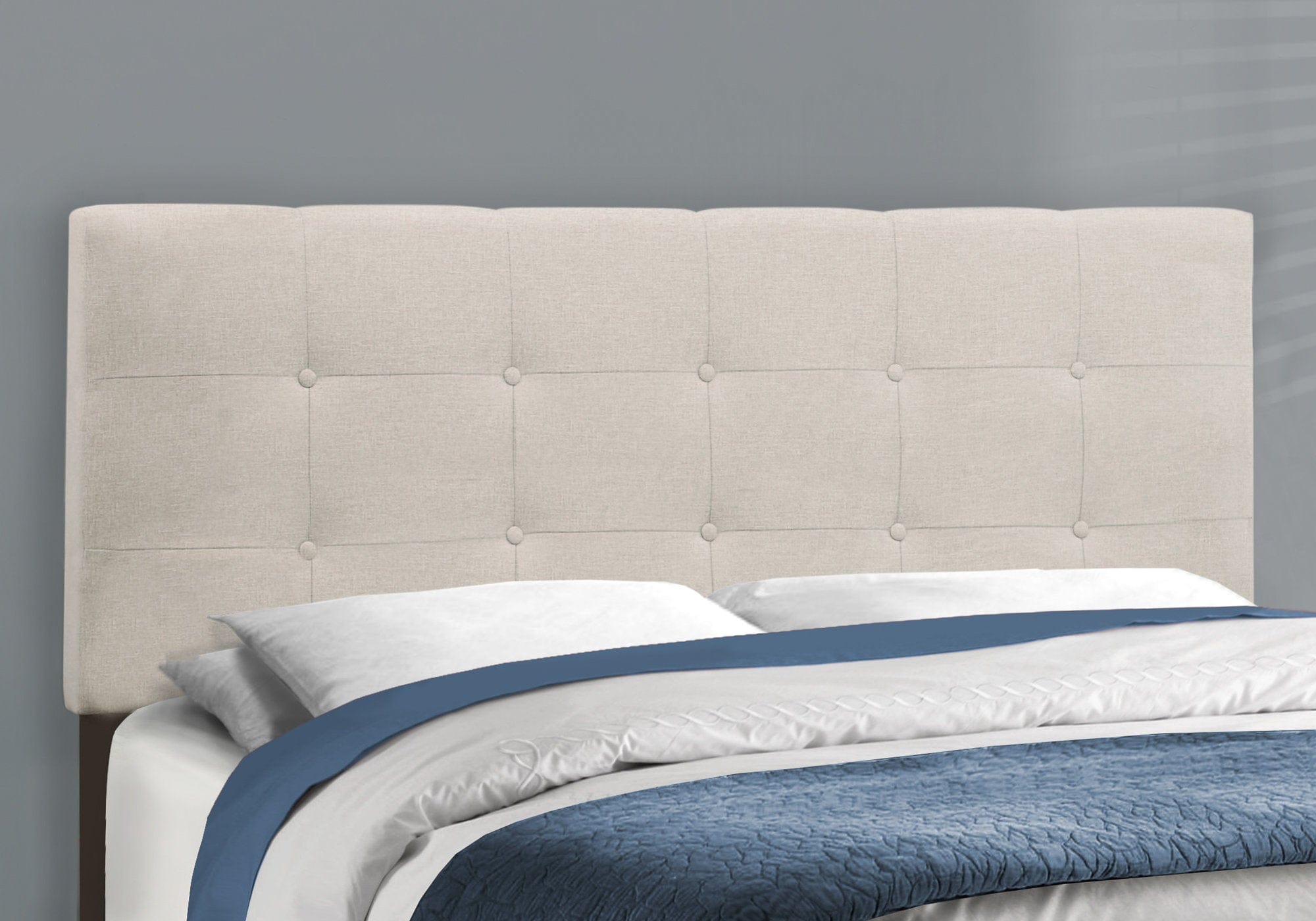 64.25" X 85.25" X 45" Beige Linen - Queen Size Bed - Homeroots - Flyclothing LLC