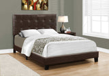 Brown Solid and Manufactured Wood Full Upholstered Faux Leather Bed Frame - Homeroots - Flyclothing LLC