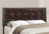 Dark Brown Solid Wood Queen Tufted Upholstered Linen Bed Frame with Nailhead Trim - Homeroots