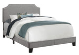 Gray Solid and Manufactured Wood Full Upholstered Faux Leather Bed Frame - Homeroots