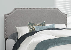 Gray Solid and Manufactured Wood Full Upholstered Faux Leather Bed Frame - Homeroots