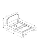 Gray Solid and Manufactured Wood Full Upholstered Faux Leather Bed Frame - Homeroots - Flyclothing LLC