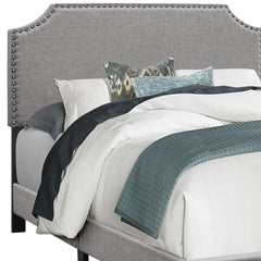 Gray Solid and Manufactured Wood Full Upholstered Faux Leather Bed Frame - Homeroots