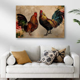 Retro Rooster Chicken Canvas Wall Art - Tailored Canvases - Flyclothing LLC