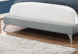 Gray Solid Wood Queen Upholstered Linen Bed Frame with Nailhead Trim - Homeroots