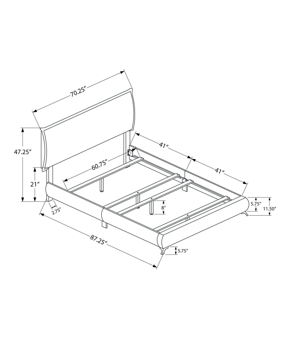 White Solid Wood Queen Upholstered Linen Bed Frame - Homeroots - Flyclothing LLC