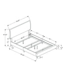 White Solid Wood Queen Upholstered Linen Bed Frame - Homeroots - Flyclothing LLC