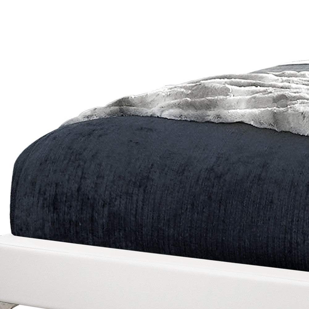 White Solid Wood Queen Upholstered Linen Bed Frame - Homeroots - Flyclothing LLC