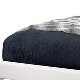 White Solid Wood Queen Upholstered Linen Bed Frame - Homeroots - Flyclothing LLC