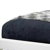 White Solid Wood Queen Upholstered Linen Bed Frame - Homeroots
