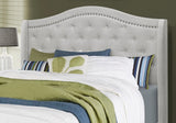 Tufted Light Gray Standard Bed Upholstered With Nailhead Trim And With Headboard - Homeroots - Flyclothing LLC