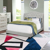 Tufted Light Gray Standard Bed Upholstered With Nailhead Trim And With Headboard - Homeroots - Flyclothing LLC