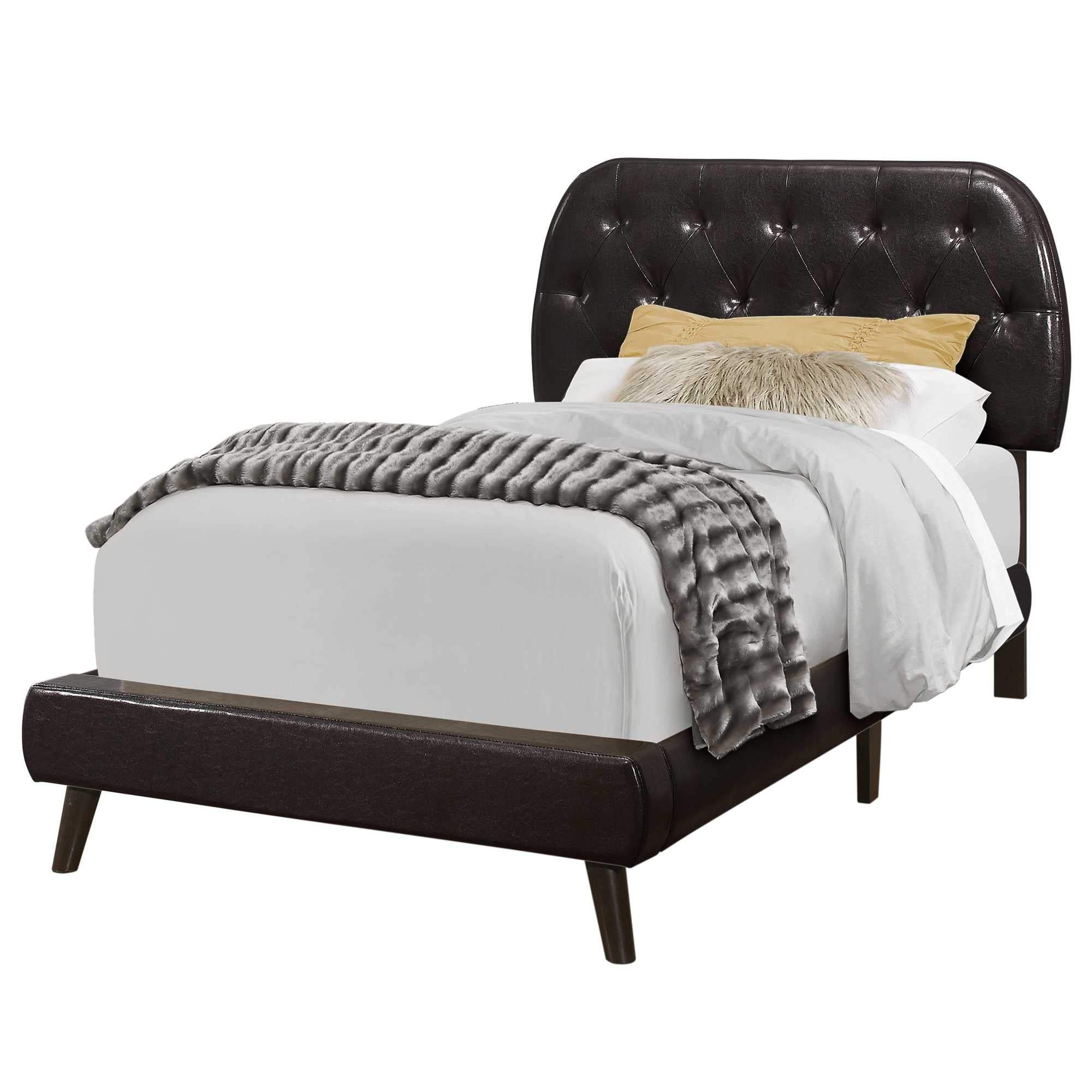 Tufted Black Standard Bed Upholstered With Headboard - Homeroots - Flyclothing LLC