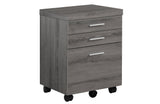 17.75" X 18.25" X 25.25" Dark Taupe Black Particle Board 3 Drawers  Filing Cabinet - Homeroots