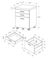 17.75" X 18.25" X 25.25" Dark Taupe Black Particle Board 3 Drawers Filing Cabinet - Homeroots - Flyclothing LLC