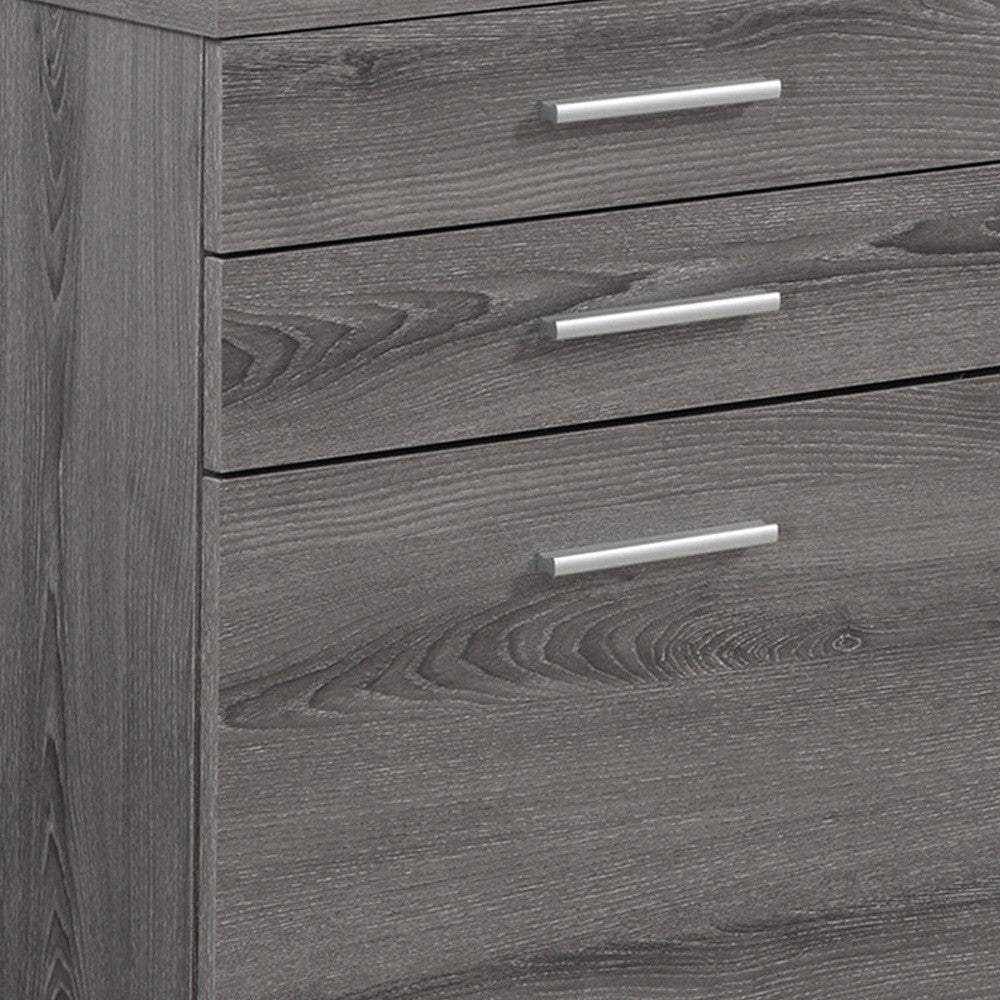 17.75" X 18.25" X 25.25" Dark Taupe Black Particle Board 3 Drawers Filing Cabinet - Homeroots - Flyclothing LLC