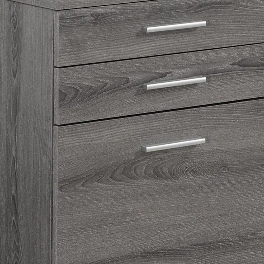 17.75" X 18.25" X 25.25" Dark Taupe Black Particle Board 3 Drawers Filing Cabinet - Homeroots - Flyclothing LLC