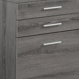 17.75" X 18.25" X 25.25" Dark Taupe Black Particle Board 3 Drawers  Filing Cabinet - Homeroots