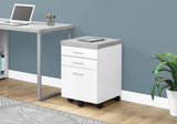 25.25" White Particle Board And Mdf Filing Cabinet With 3 Drawers - Homeroots