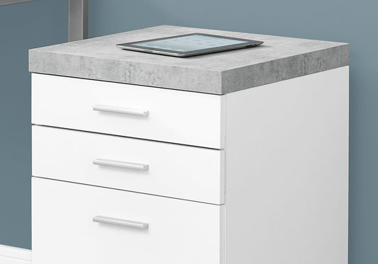 25.25" White Particle Board And Mdf Filing Cabinet With 3 Drawers - Homeroots