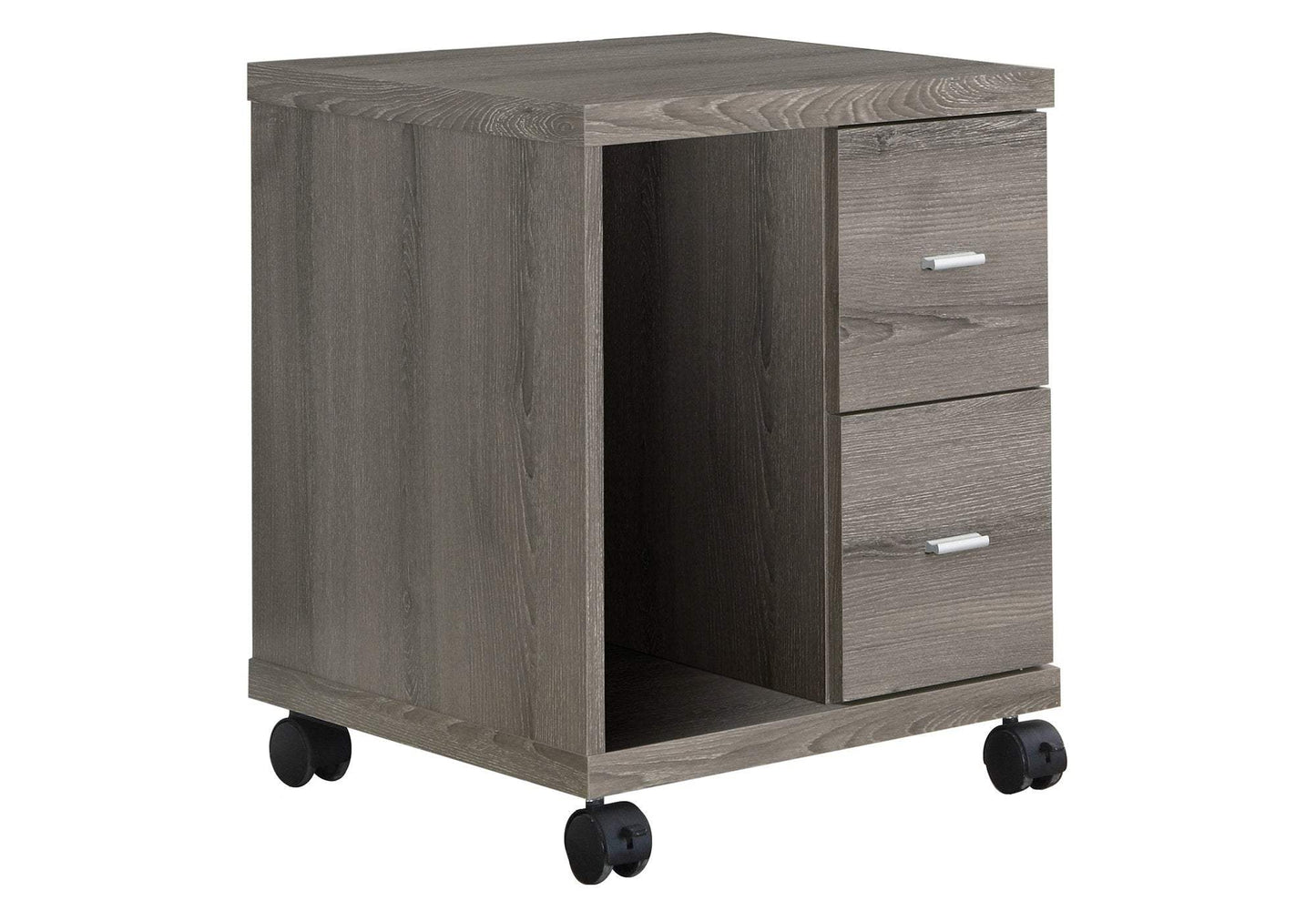 17.75" X 17.75" X 23" Dark Taupe Particle Board Hollow Core 2 Drawers Office Cabinet - Homeroots - Flyclothing LLC