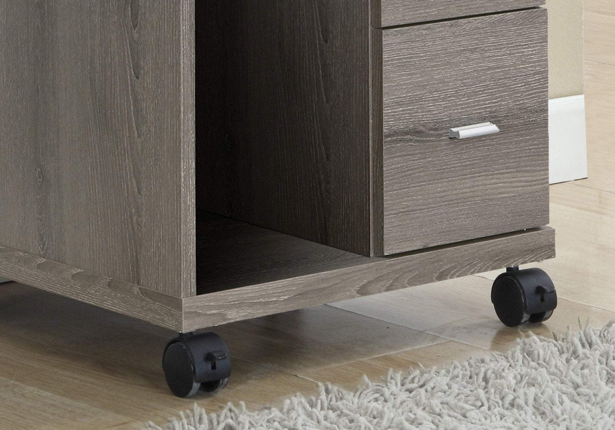 17.75" X 17.75" X 23" Dark Taupe Particle Board Hollow Core 2 Drawers Office Cabinet - Homeroots - Flyclothing LLC