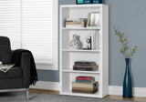 White Wood Adjustable Four Tier Bookcase - Homeroots - Flyclothing LLC