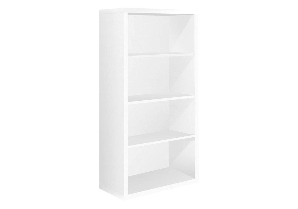 White Wood Adjustable Four Tier Bookcase - Homeroots - Flyclothing LLC