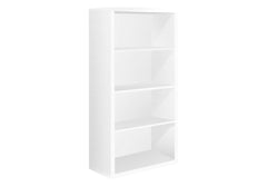 White Wood Adjustable Four Tier Bookcase