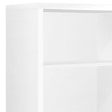 White Wood Adjustable Four Tier Bookcase