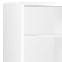 White Wood Adjustable Four Tier Bookcase