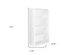 White Wood Adjustable Four Tier Bookcase - Homeroots - Flyclothing LLC