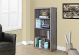 48" Dark Taupe Wood Bookcase - Homeroots - Flyclothing LLC