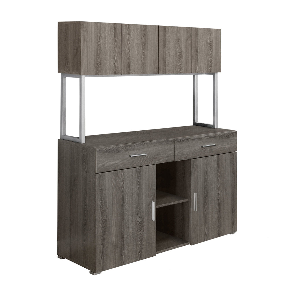 16.25" X 47.25" X 60" Dark Taupe Silver Particle Board Hollow Core Metal  Office Cabinet - Homeroots