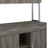 16.25" X 47.25" X 60" Dark Taupe Silver Particle Board Hollow Core Metal  Office Cabinet - Homeroots