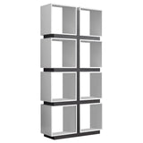 71" White Wood Eight Tier Cube Bookcase - Homeroots