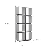 71" White Wood Eight Tier Cube Bookcase - Homeroots - Flyclothing LLC