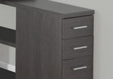 47" Gray and Silver L Shape Computer Desk With Three Drawers - Homeroots - Flyclothing LLC