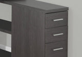47" Gray and Silver L Shape Computer Desk With Three Drawers - Homeroots
