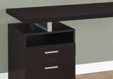24" Dark Brown and Silver Computer Desk With Two Drawers - Homeroots - Flyclothing LLC