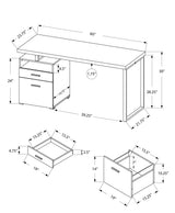 24" White and Silver Computer Desk With Two Drawers - Homeroots - Flyclothing LLC