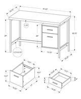 24" White and Silver Computer Desk With Two Drawers - Homeroots - Flyclothing LLC