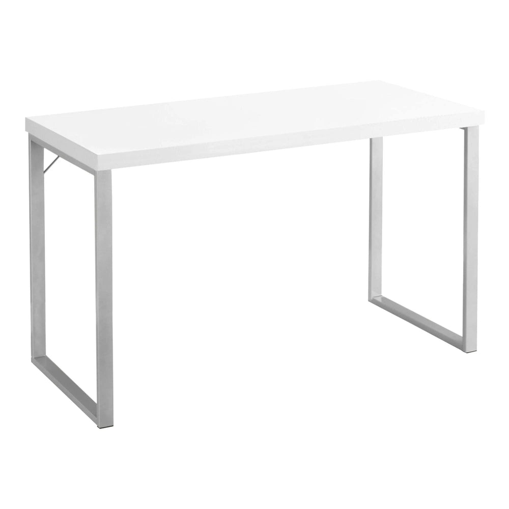24" White and Silver Computer Desk - Homeroots - Flyclothing LLC