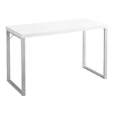 24" White and Silver Computer Desk - Homeroots