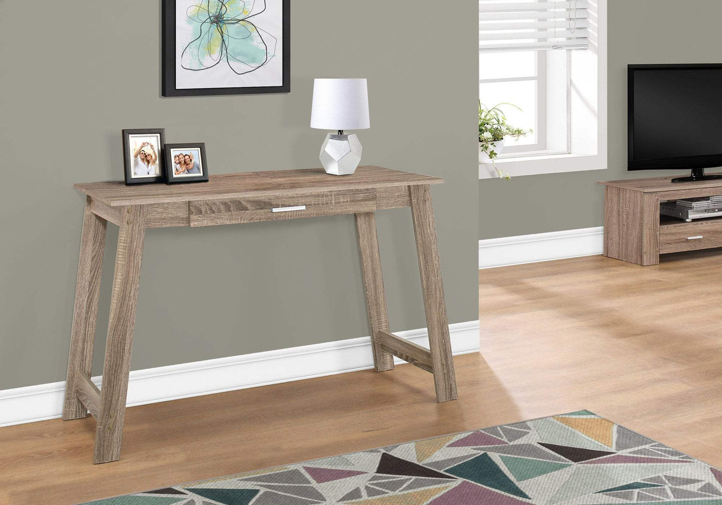 18" Taupe Computer Desk - Homeroots - Flyclothing LLC