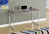 24" Taupe and Silver Computer Desk - Homeroots - Flyclothing LLC