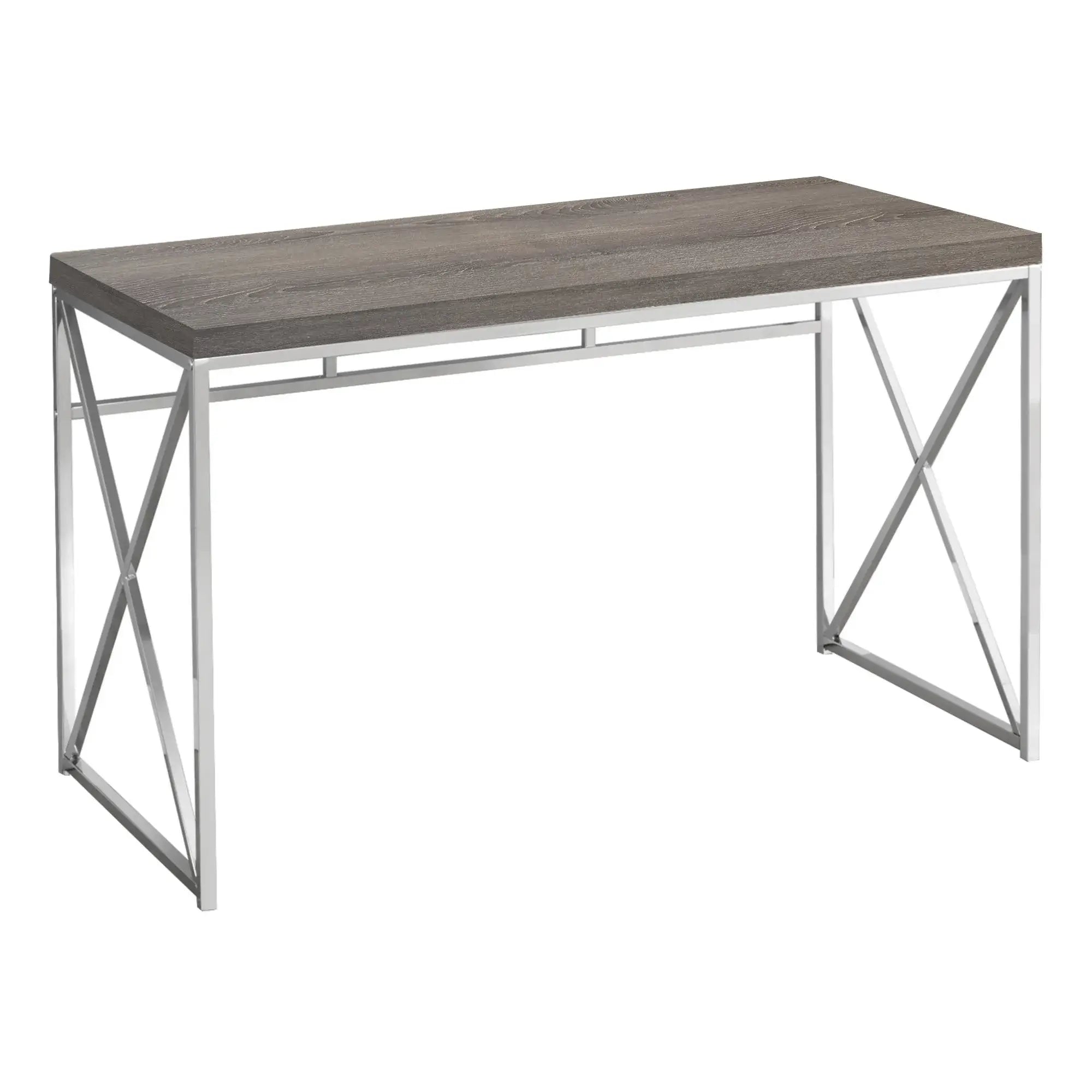 24" Taupe and Silver Computer Desk - Homeroots - Flyclothing LLC