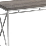 24" Taupe and Silver Computer Desk - Homeroots
