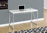 24" White and Silver Computer Desk - Homeroots - Flyclothing LLC